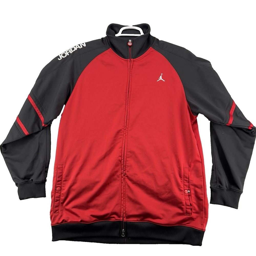 Nike Air Jordan Men’s XL Red Jumpman Tricot Full Zip Track Jacket